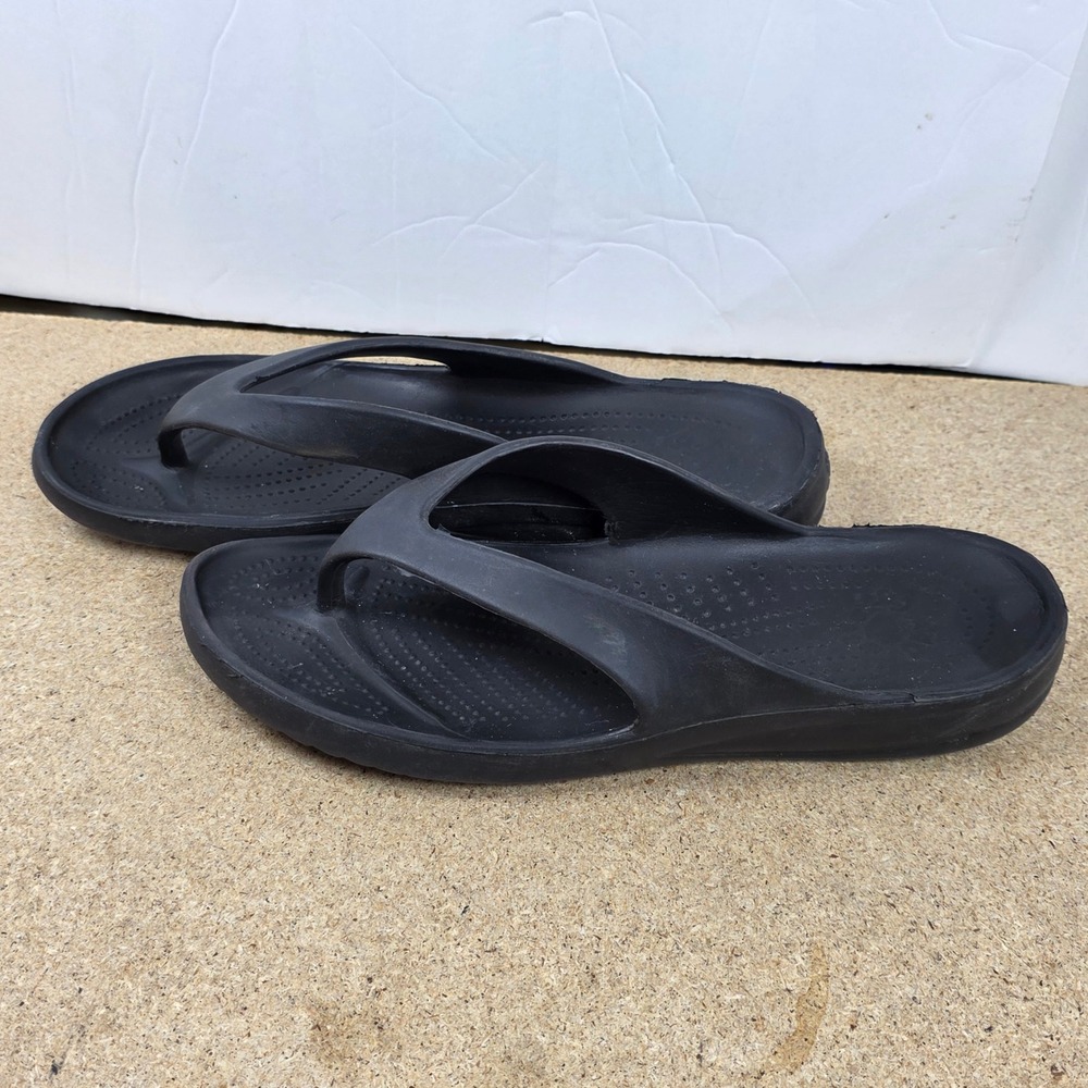 Dawgs Women Black Flip Flop Sandals Size 11 43 Comfort‎ Thong beach vacation